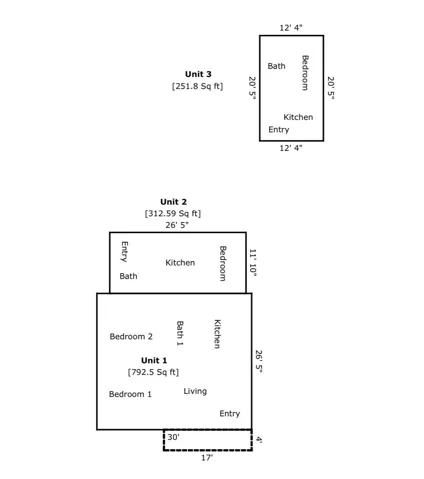 Layout for three units