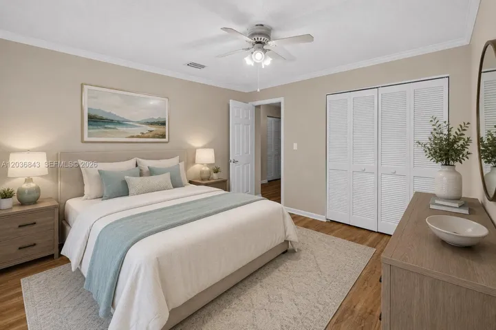 Virtually staged bedroom