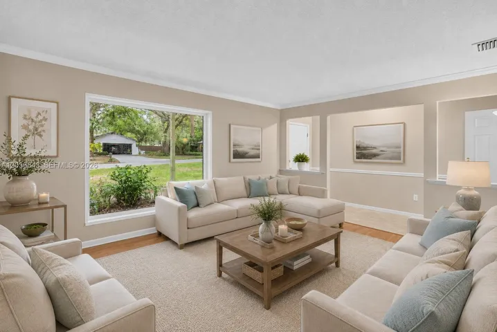 Virtually staged living room
