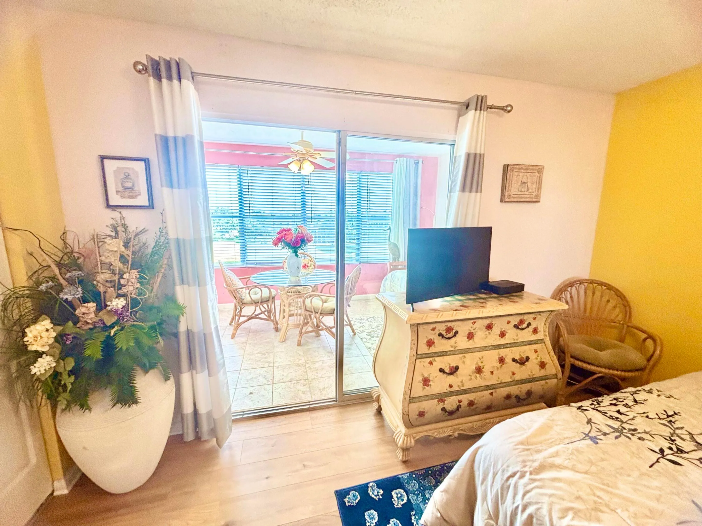 Bedroom Overlooking Patio Area