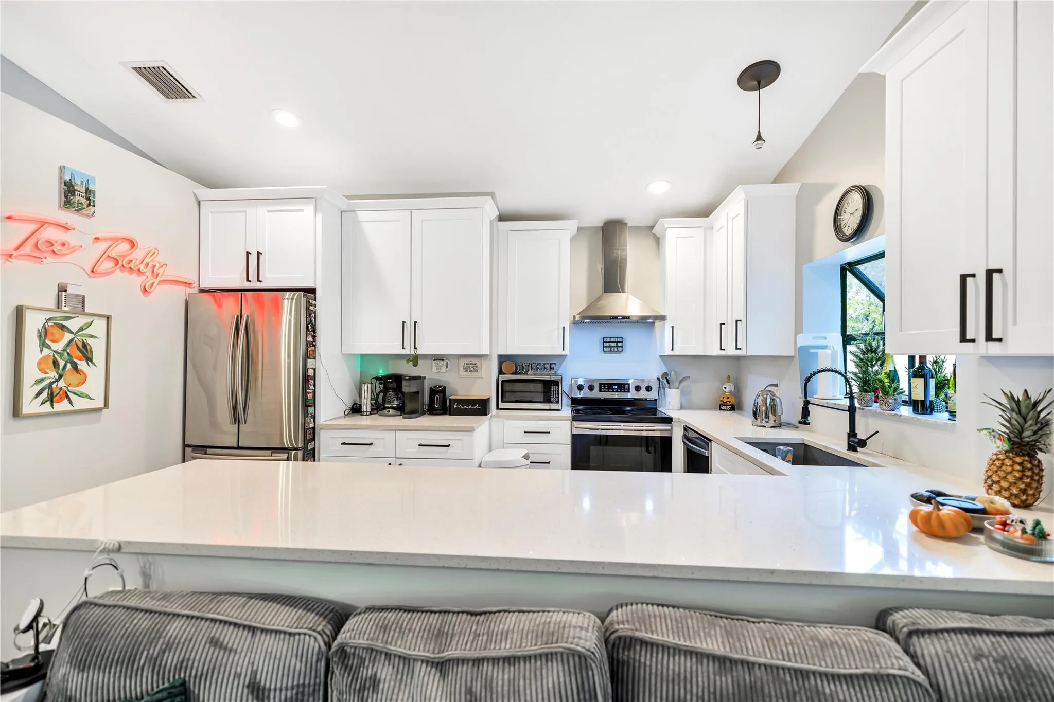 View of Kitchen from Living Room Area
