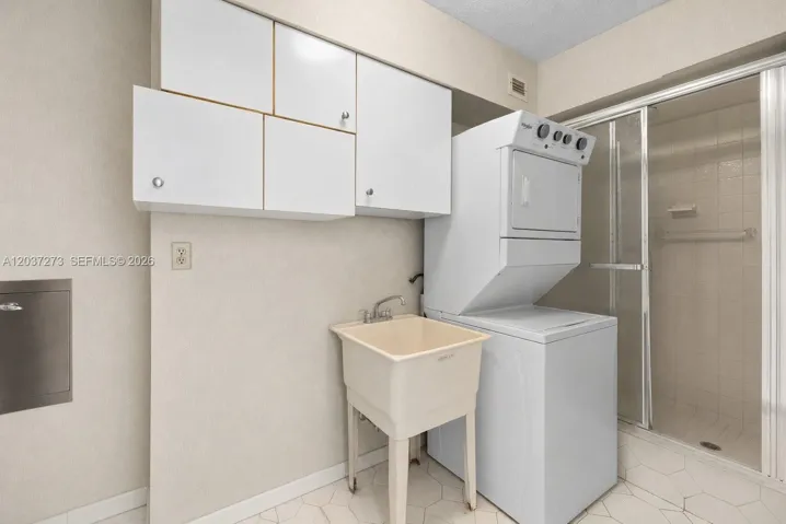 Private Trash Chute, Laundry Room with Shower