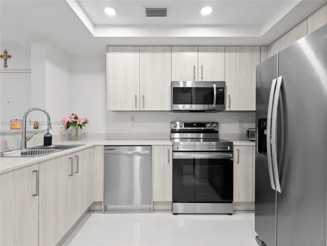modern appliances and kitchen