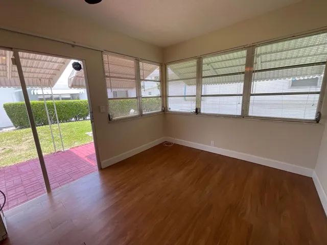 Bedroom with patio views