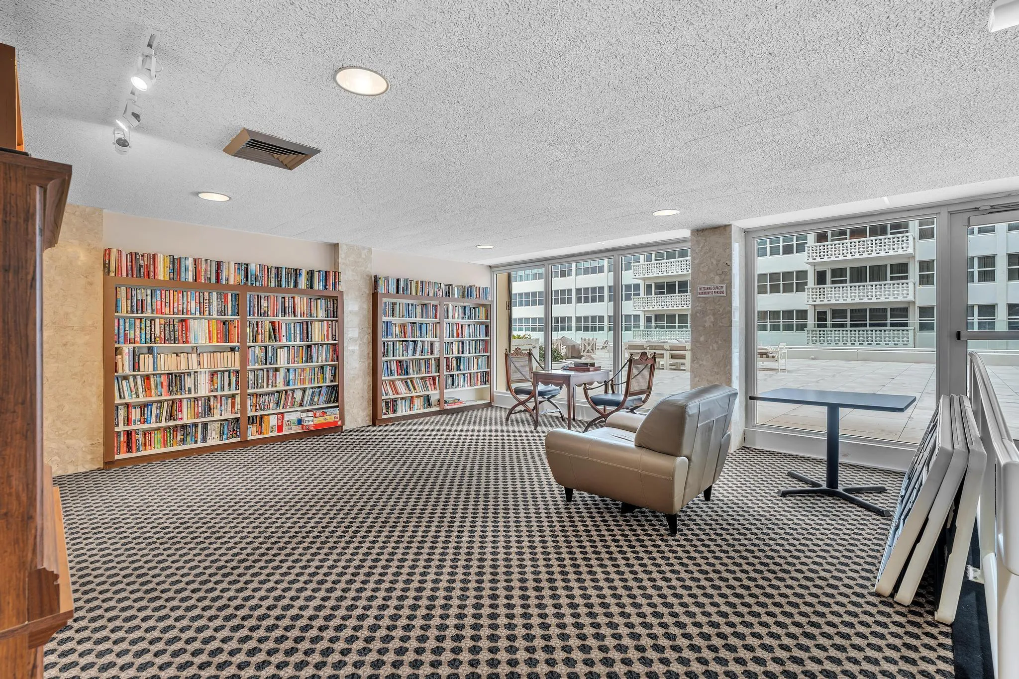 Library located on the Mezzanine Level