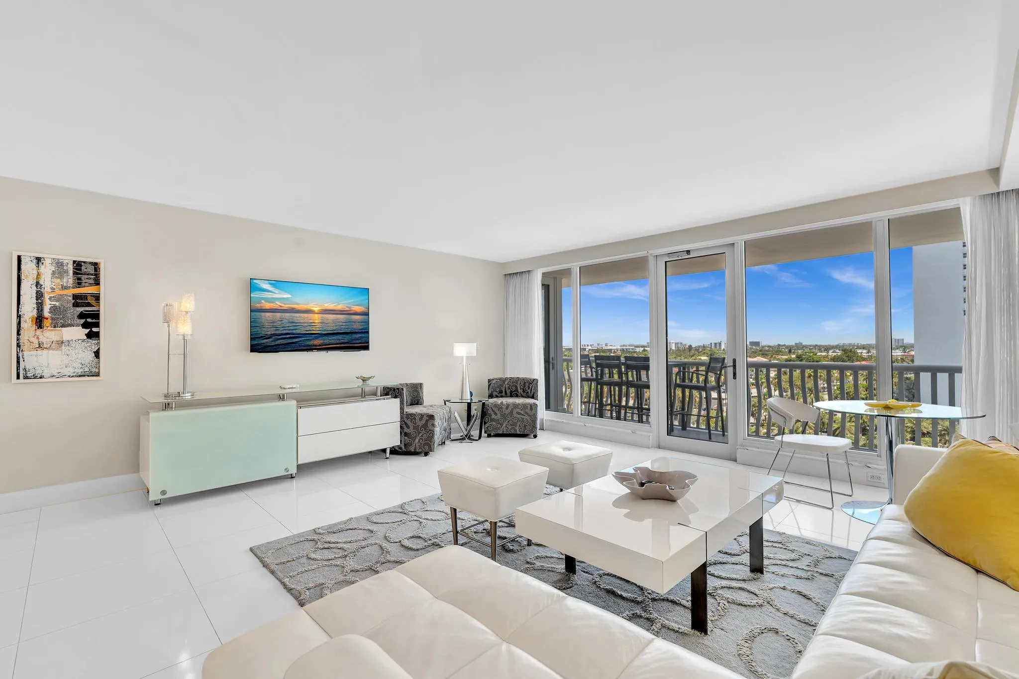 Floor to ceiling Impact windows featuring the west view