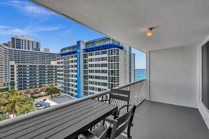 Freshly painted balcony after concrete restoration completion