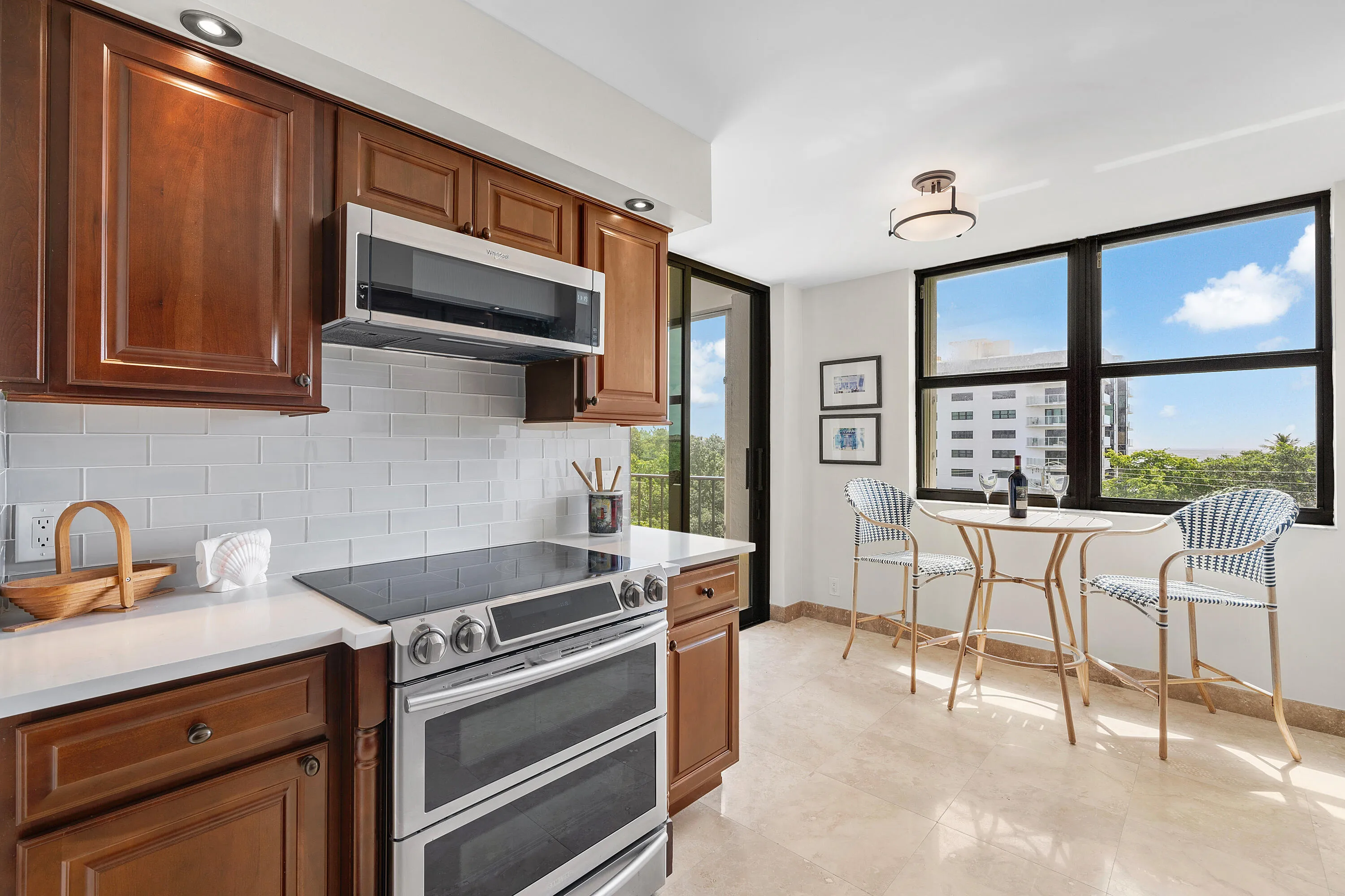 kitchen open to balcony