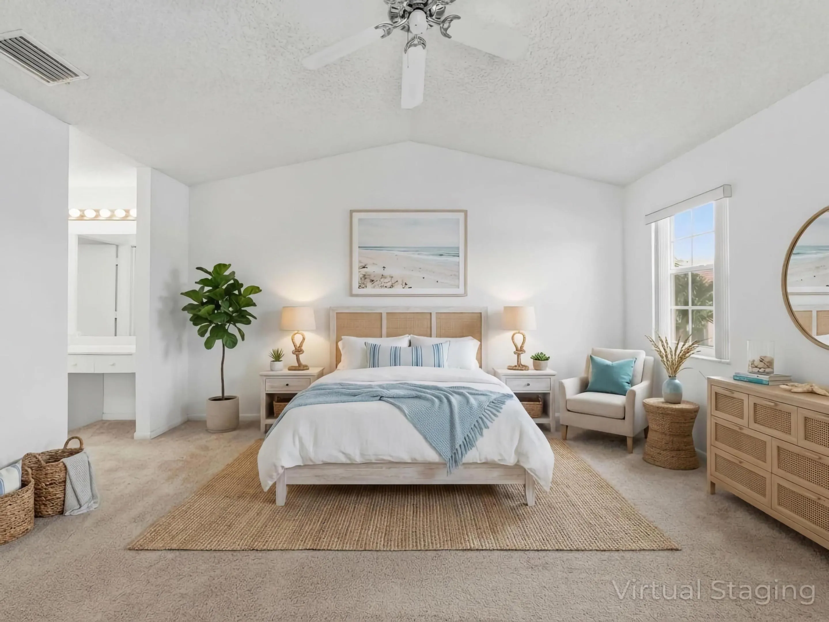 Primary Bedroom Staged