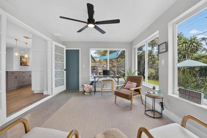 Florida room could be additional living area, dining or office