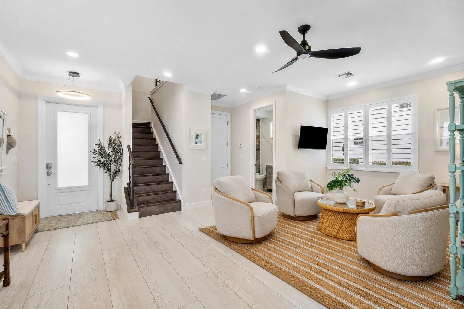 Virtually staged with chairs will be there for move in