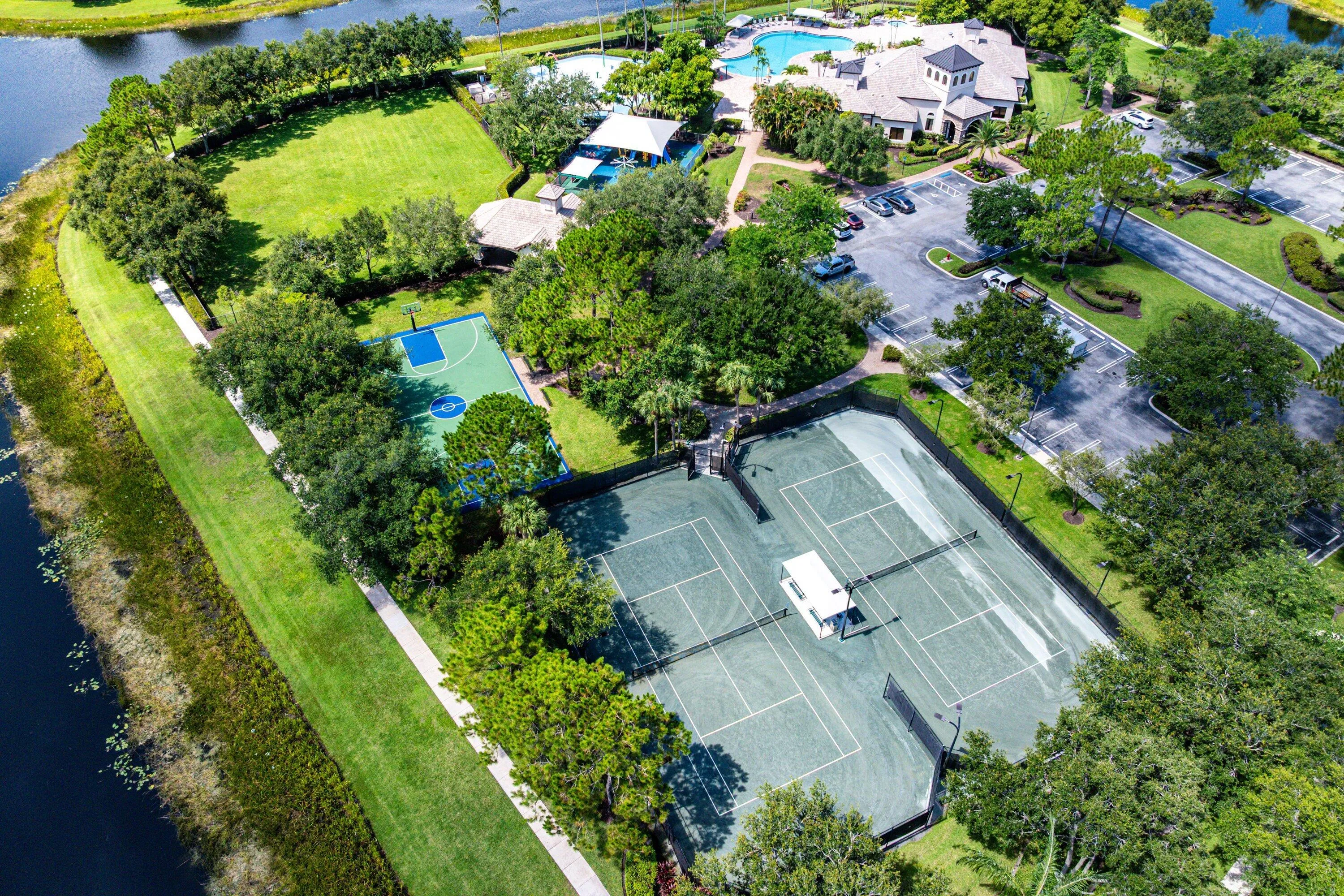Basketball Court & Tennis Courts, Kids Playground & Walking Trails