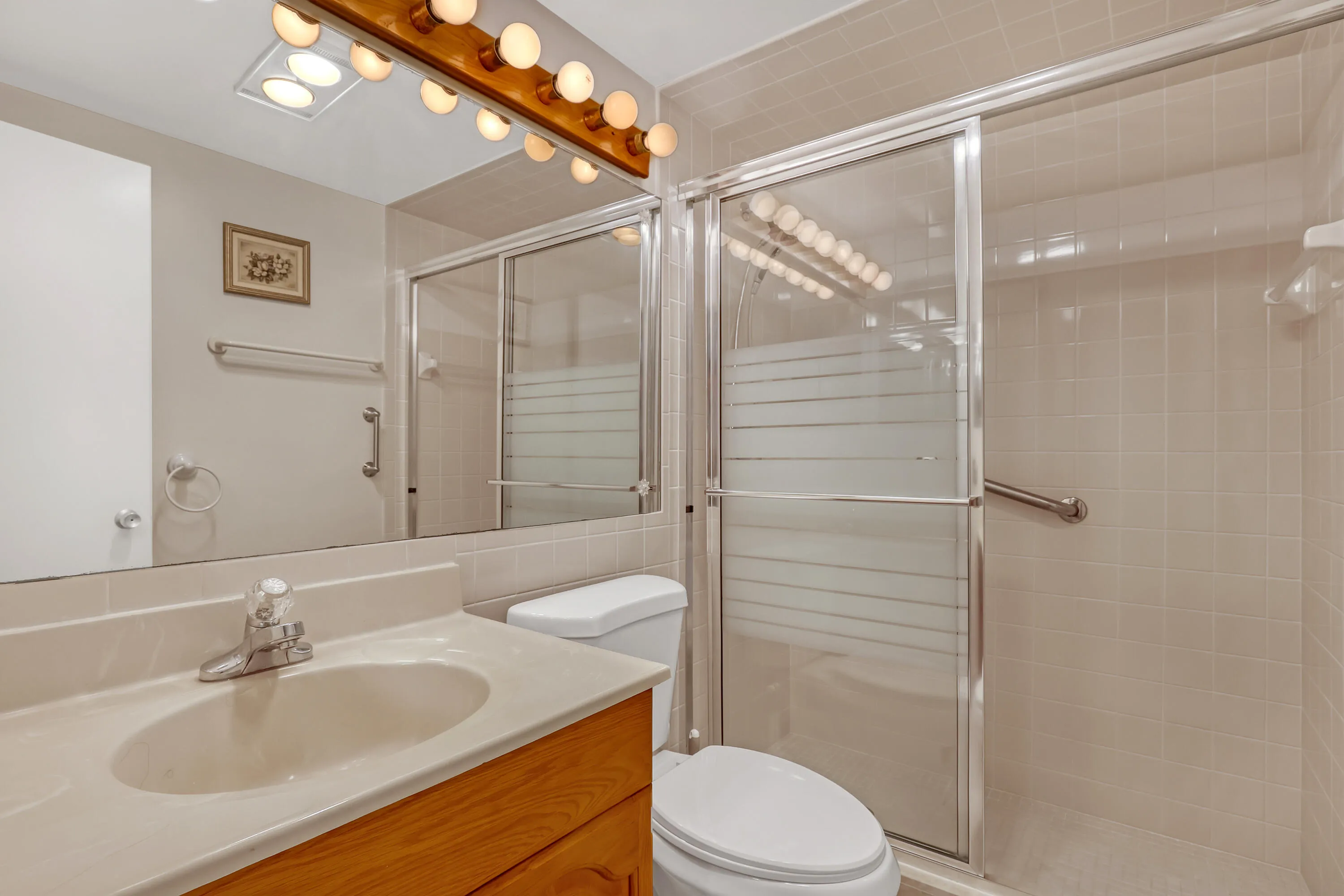 Bathroom with Sliding shower doors