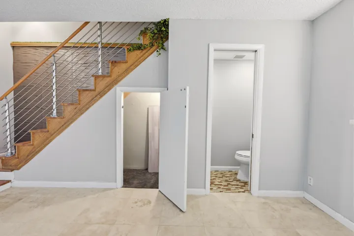 Convenient storage area providing additional space for everyday organization.