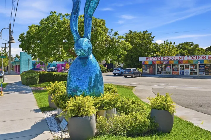 One of Wilton Manors' colorful public art displays, adding character and creativity throughout the community.