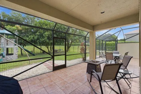 Beautiful tiled and screened in patio