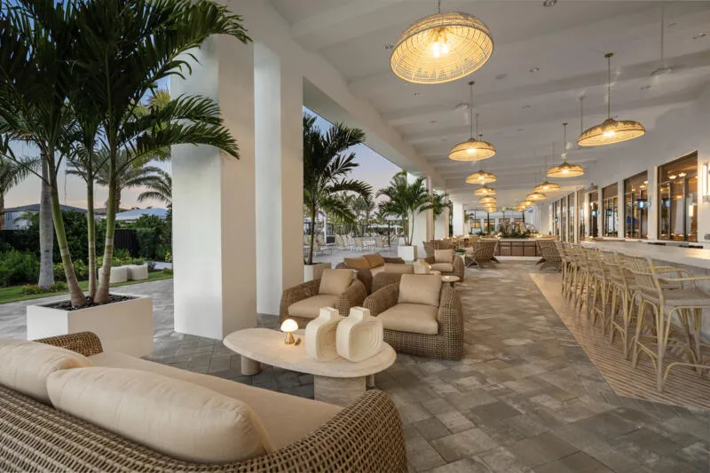 LOE Clubhouse-Outdoor Dining Dusk-3358