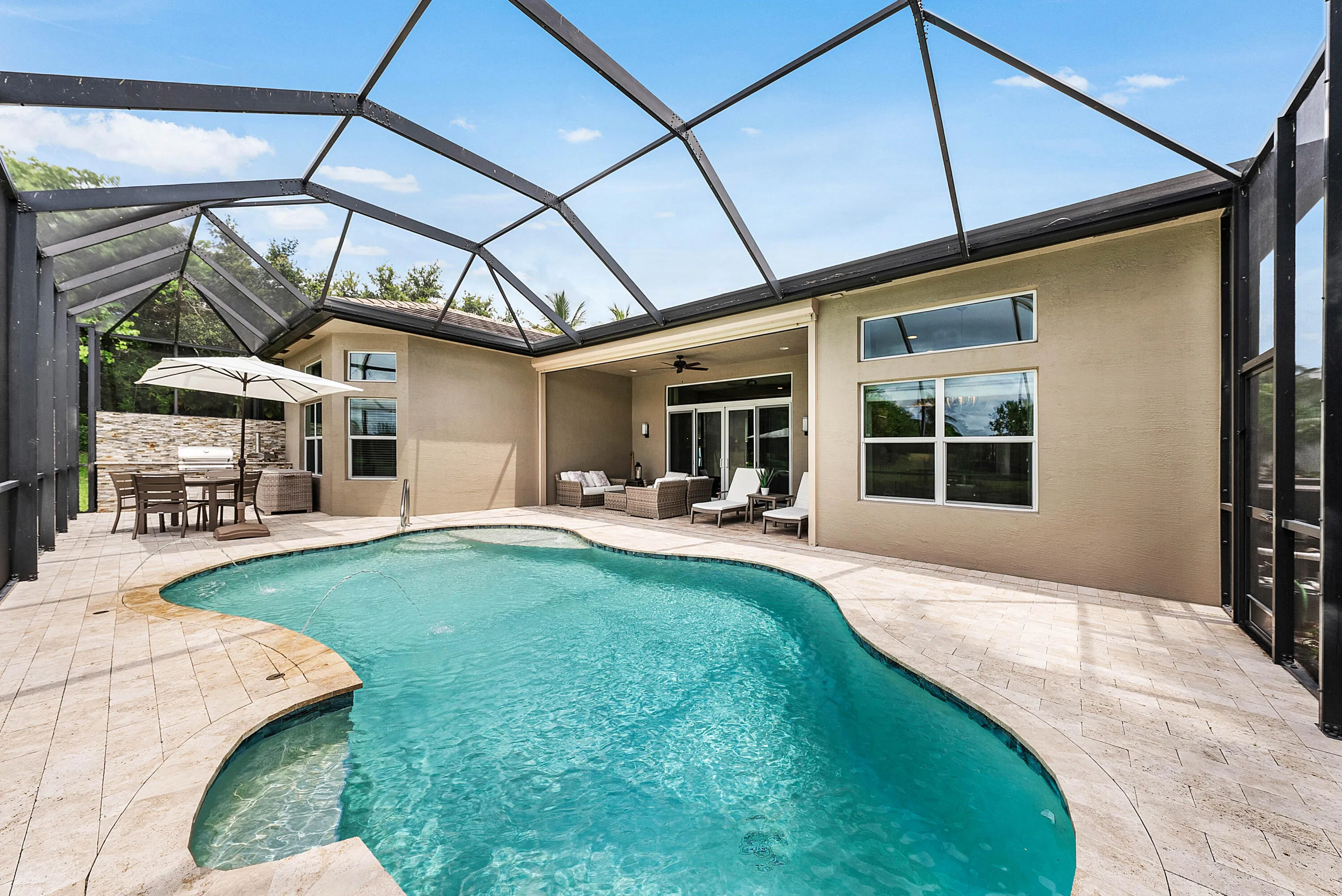 Tumbled Marble Pool Deck