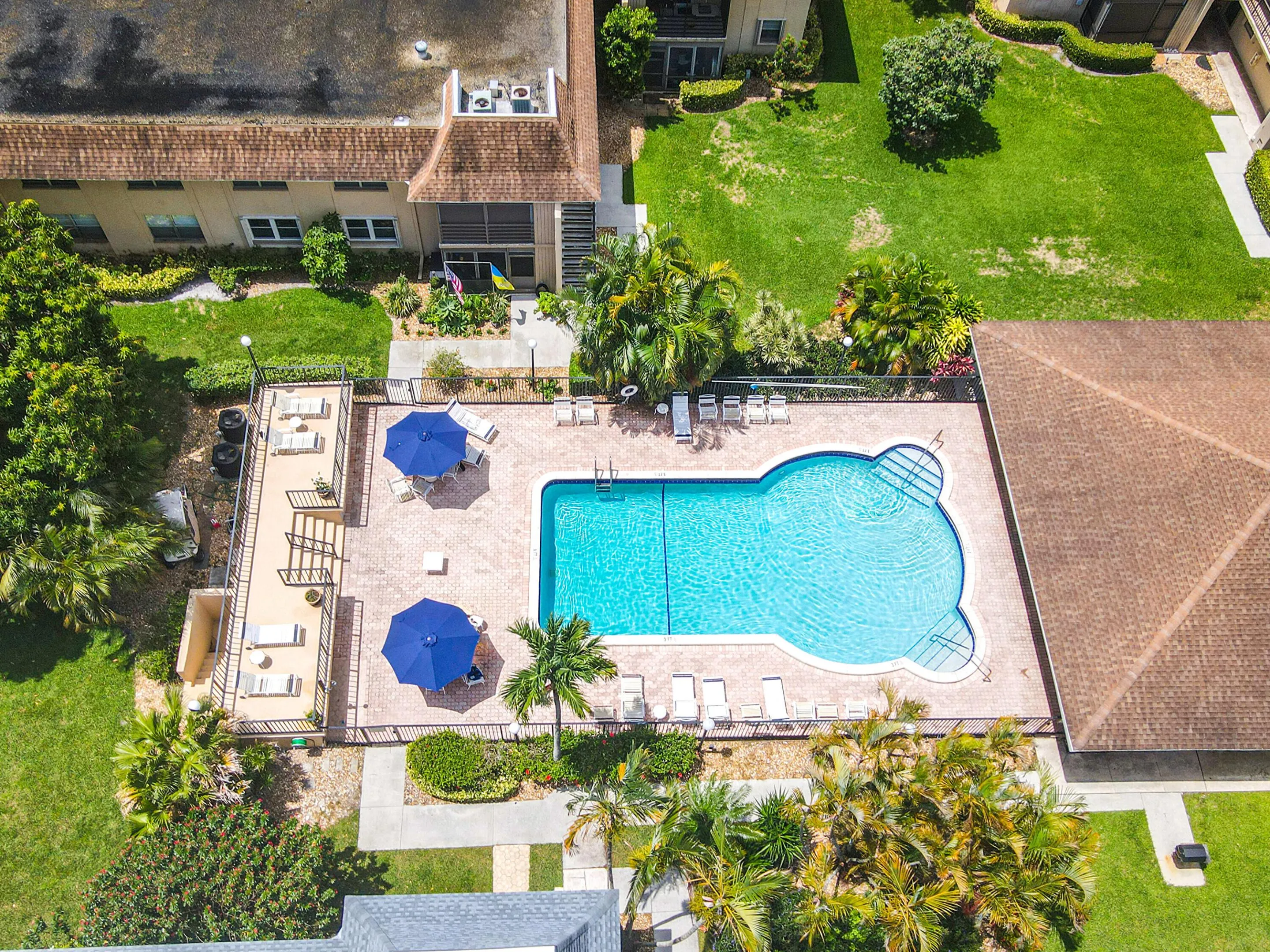 Community pool and clubhouse steps away