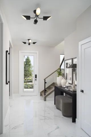 Stock photos represent builder's floorplan