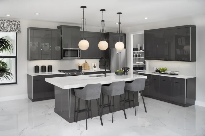 Stock photos represent builder's floorplan