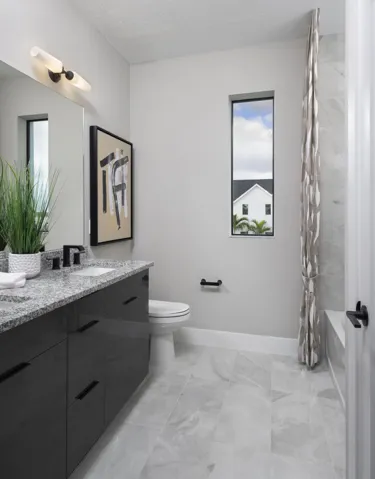 Stock photos represent builder's floorplan