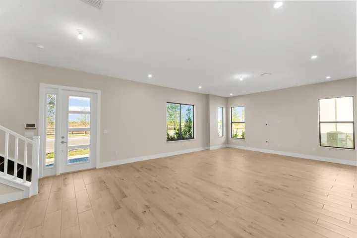 Stock photos represent builder's floorplan