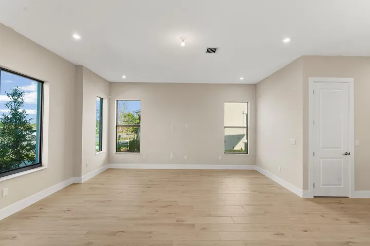 Stock photos represent builder's floorplan