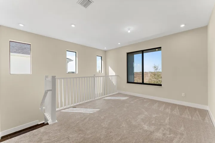 Stock photos represent builder's floorplan