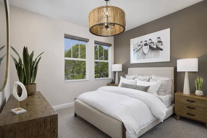 Stock photos represent builder's floorplan