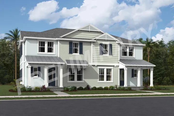 Stock photos represent builder's floorplan