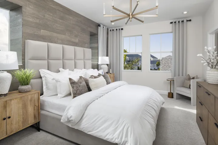 Stock photos represent builder's floorplan