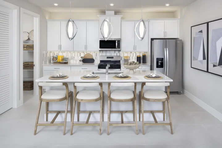 Stock photos represent builder's floorplan