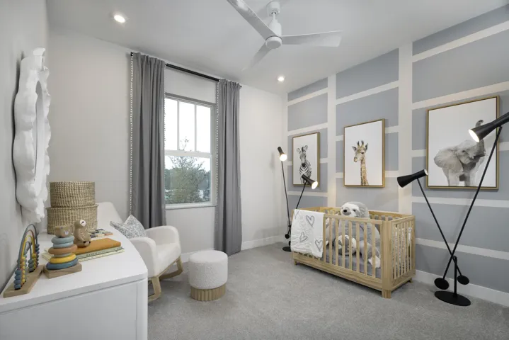 Stock photos represent builder's floorplan