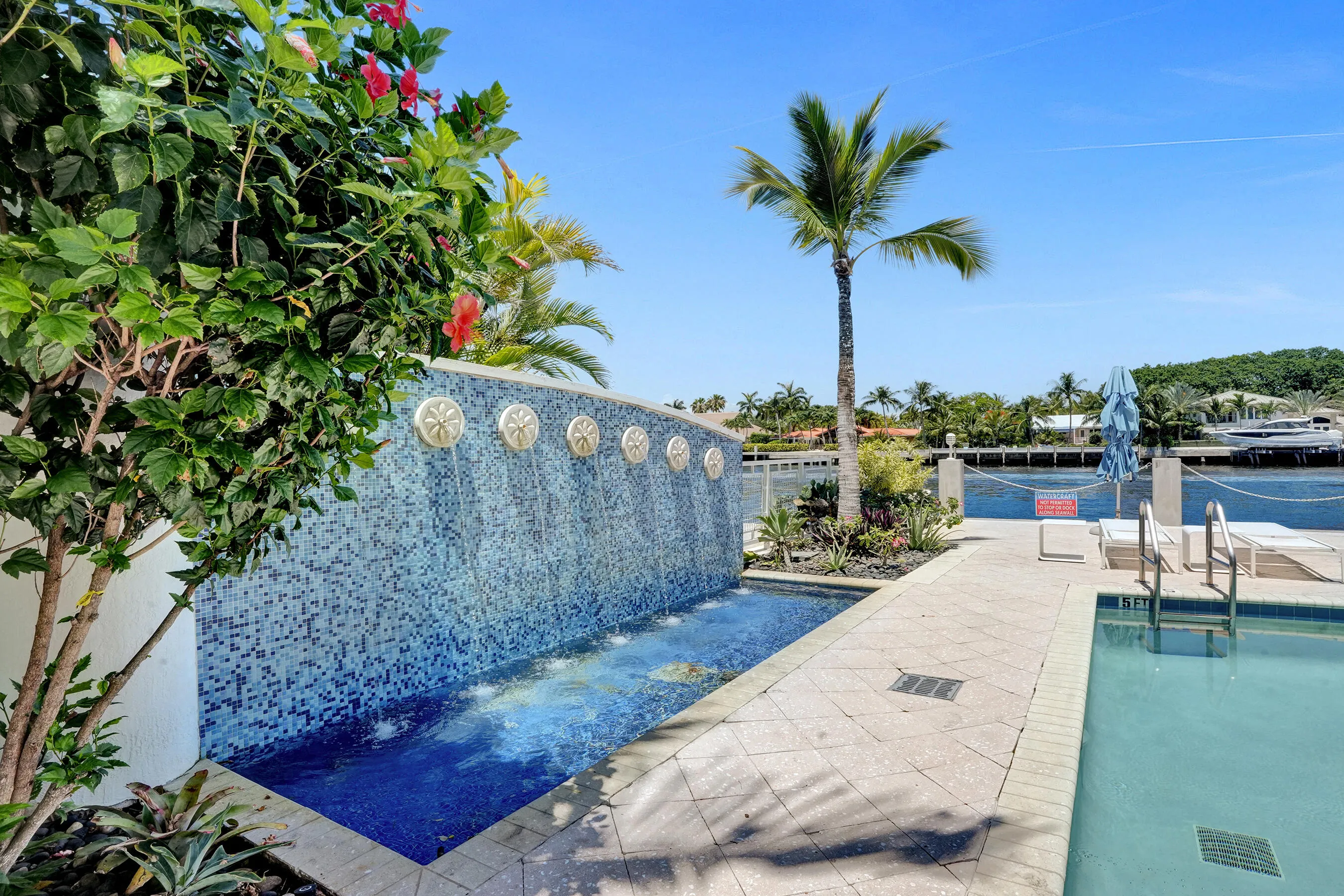 Poolside water-feature