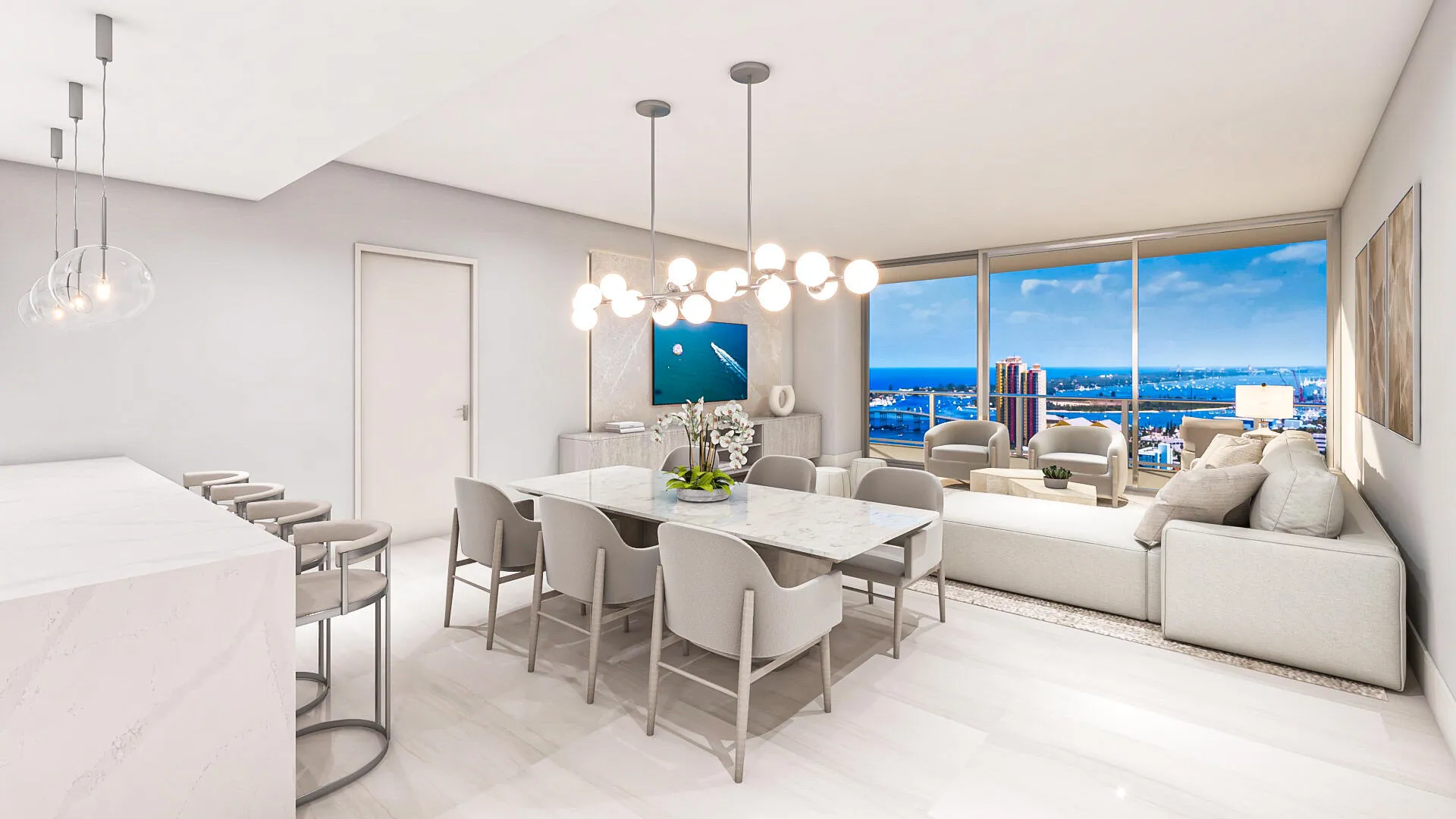 DINING - DESIGNER RENDERING
Dining and Living Area Rendering; South