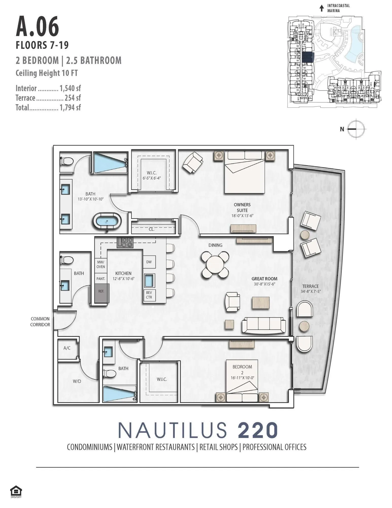 Floor Plan/Layout; Two-Bedroom 2.5 bath