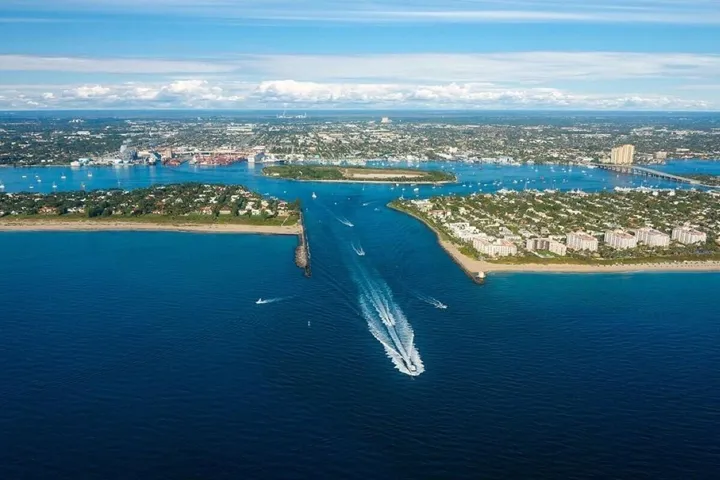 INLET VIEW - PALM BEACH ISLAND AND SINGER ISLAND; PEANUT ISLAND; PALM BEACH SHORES