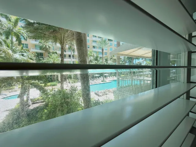 bedroom pool view