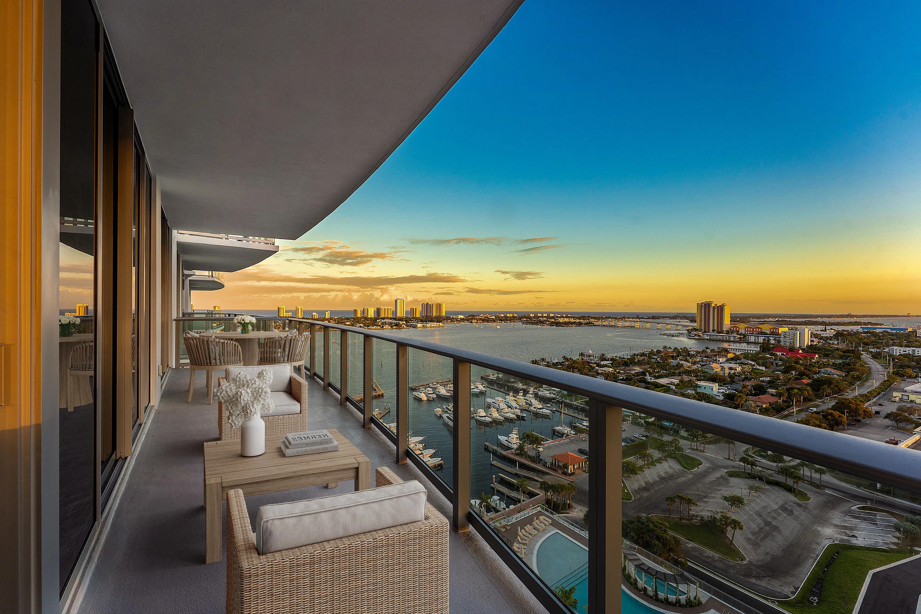 Terrace with South Exposure; East View/Ocean View/Intracoastal Waterway View