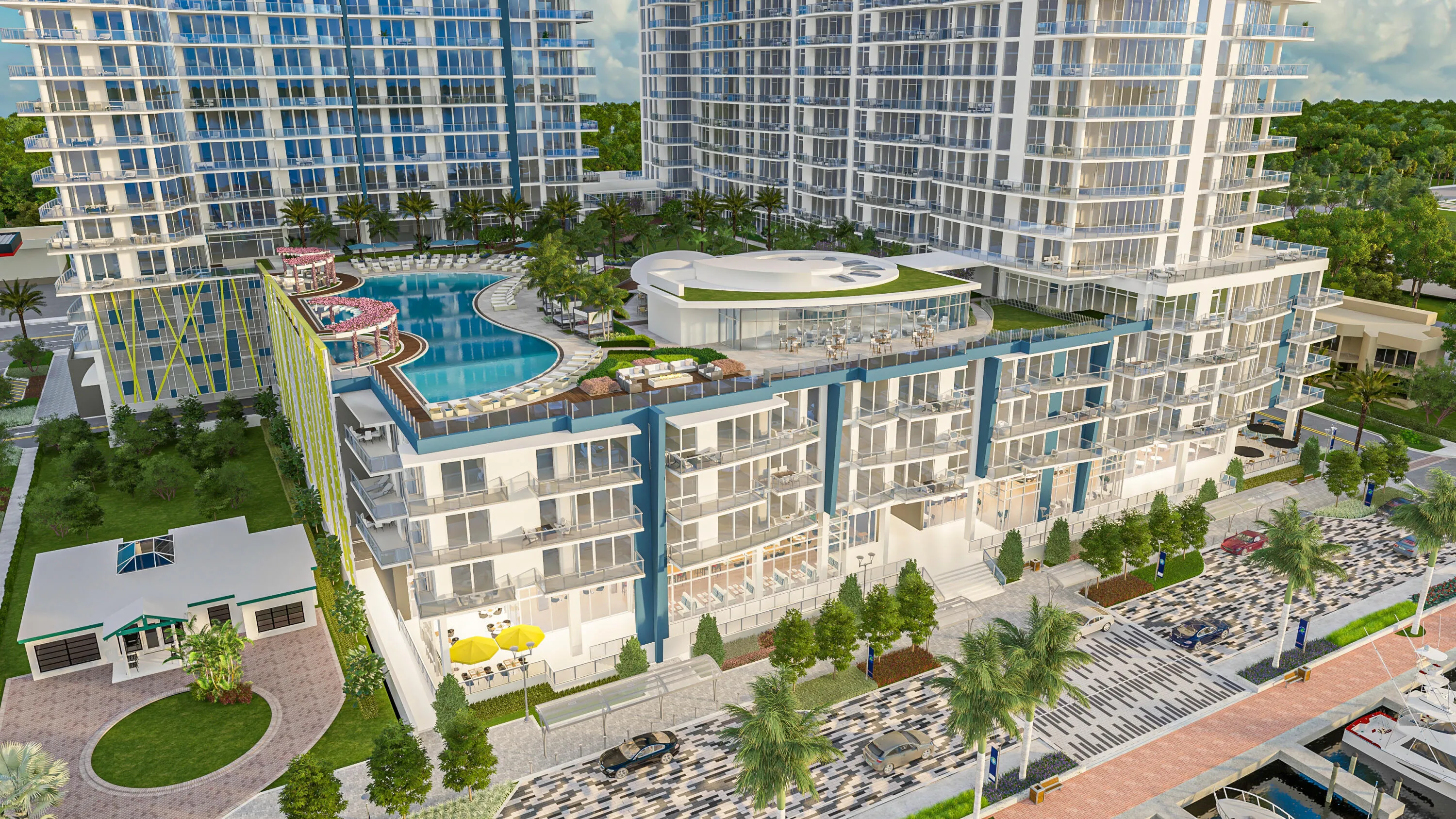 Harborside Rendering; Restaurants; Valet; Lake Shore Drive