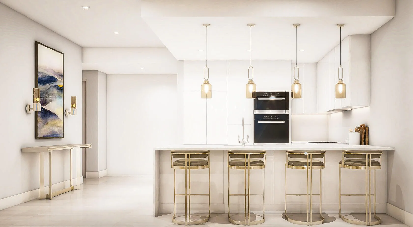 Kitchen Rendering; Entryway