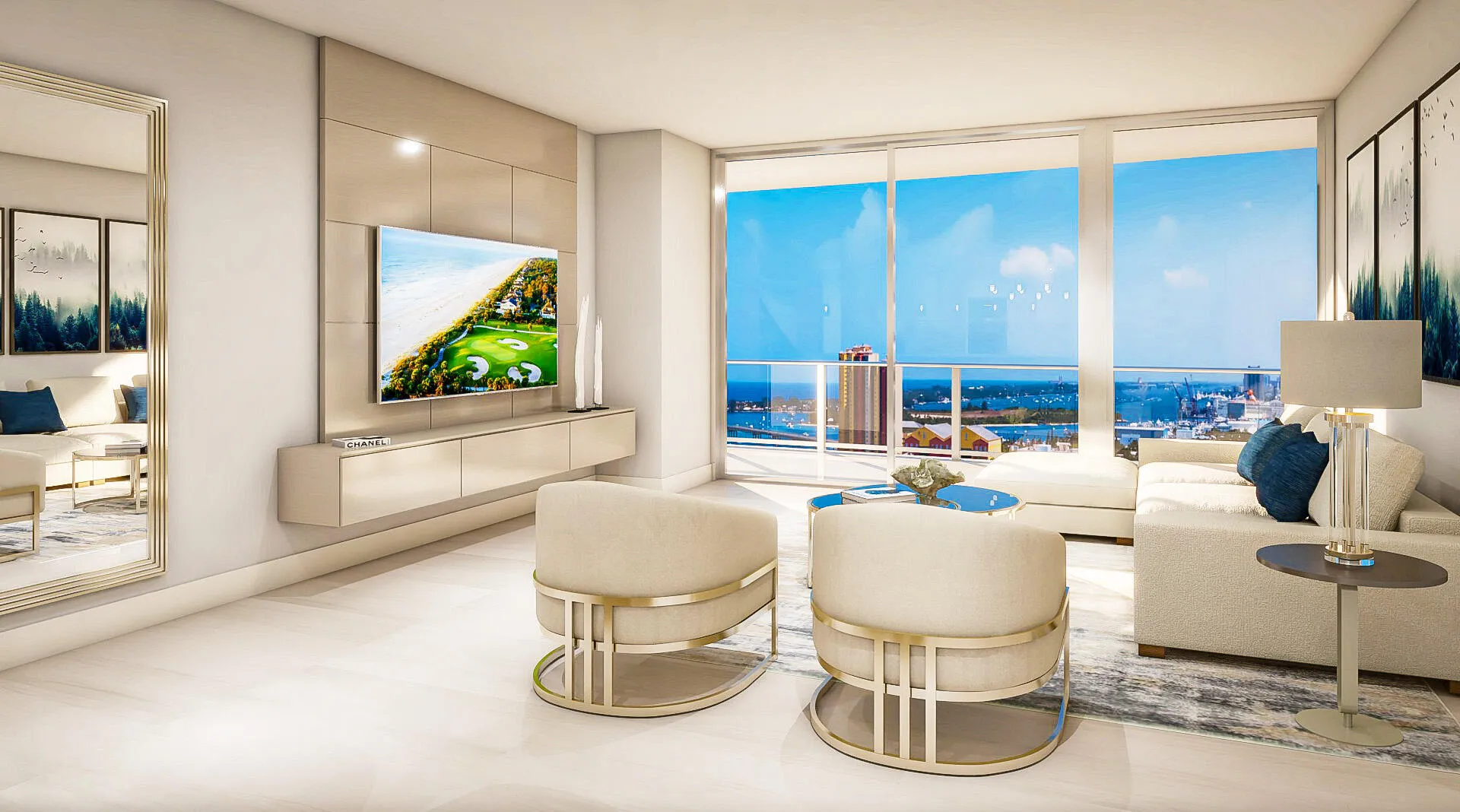 Living Area; Primary Entry; Rendering; Southeast