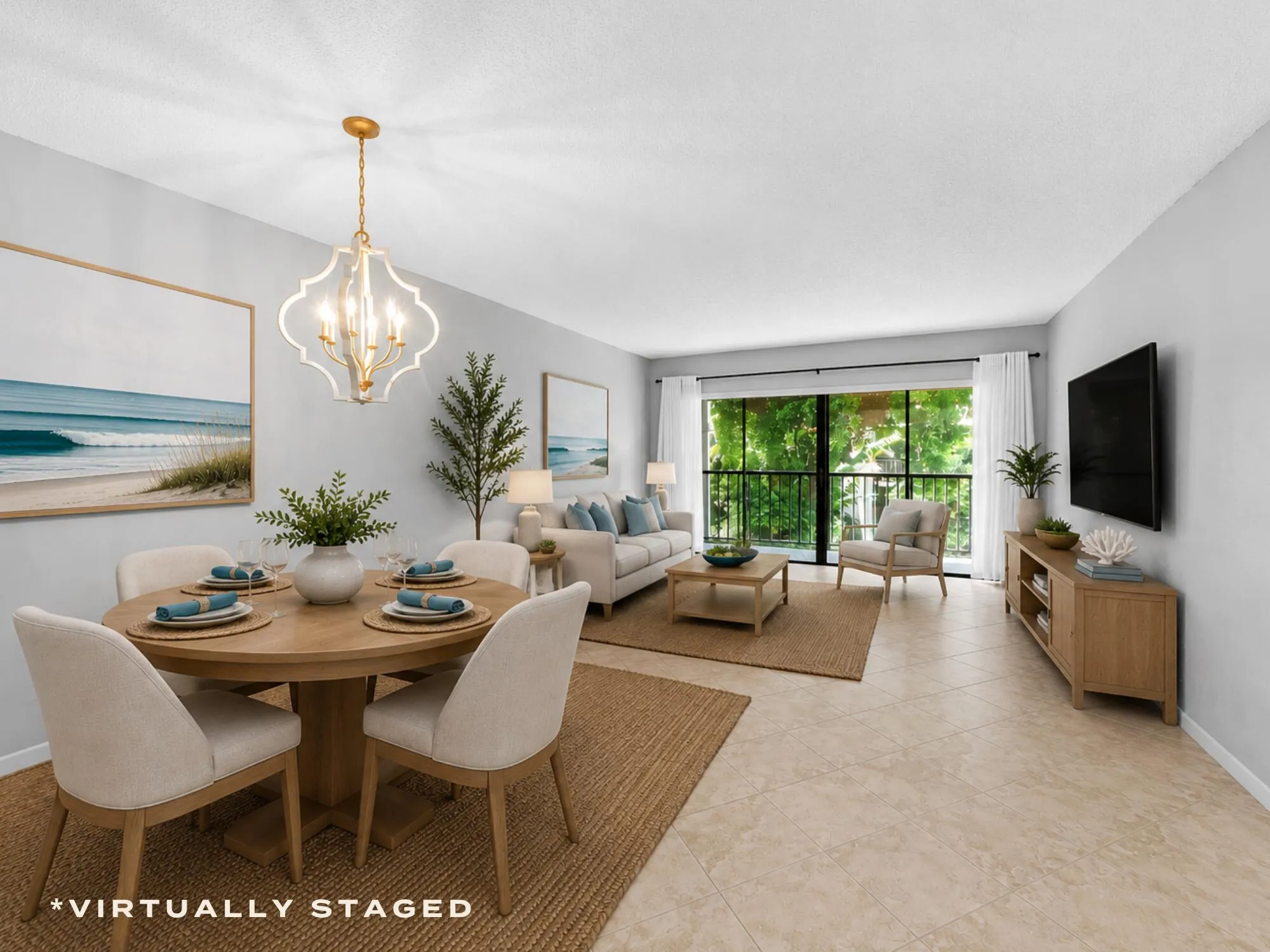 Dining/Living Virtually Staged