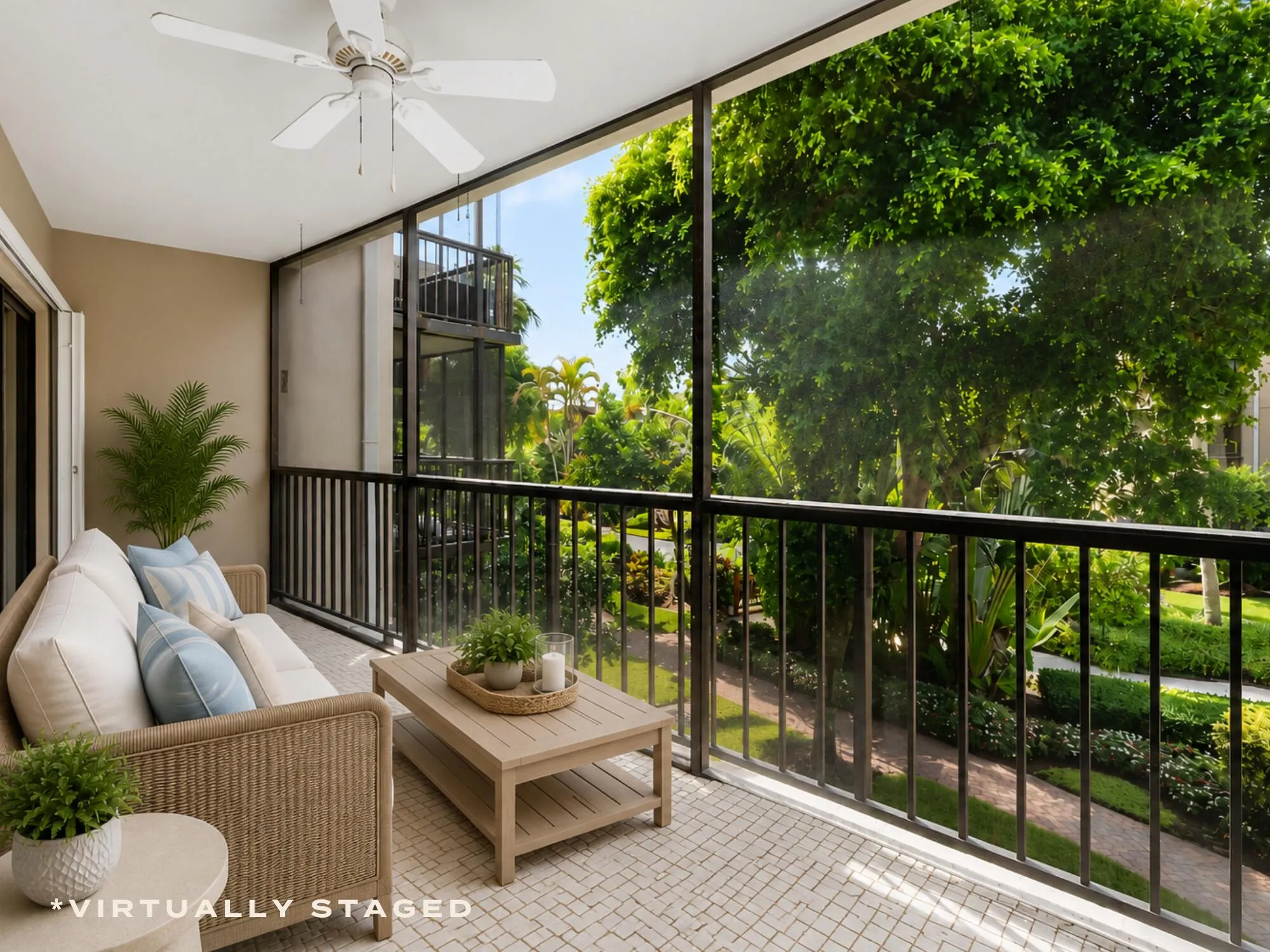 Screened Patio Virtually Staged