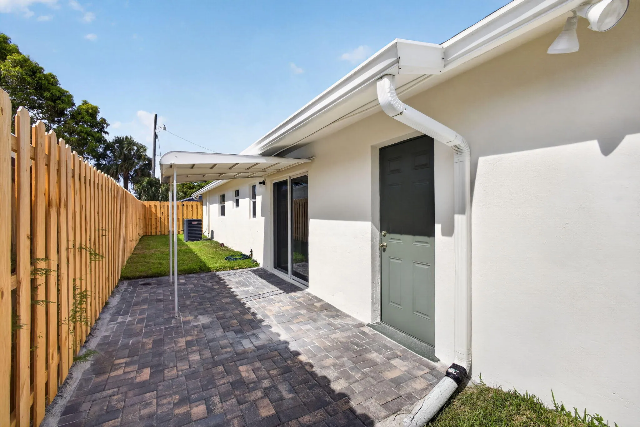 Covered paver brick patio