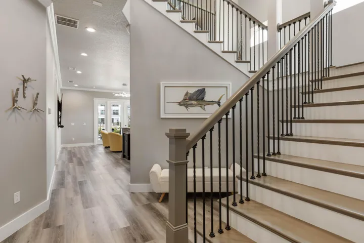 Welcoming and refined, the first-floor foyer sets a beautiful tone from the moment you enter