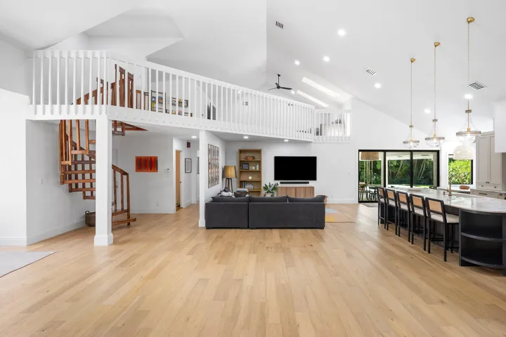 Kitchen and family room