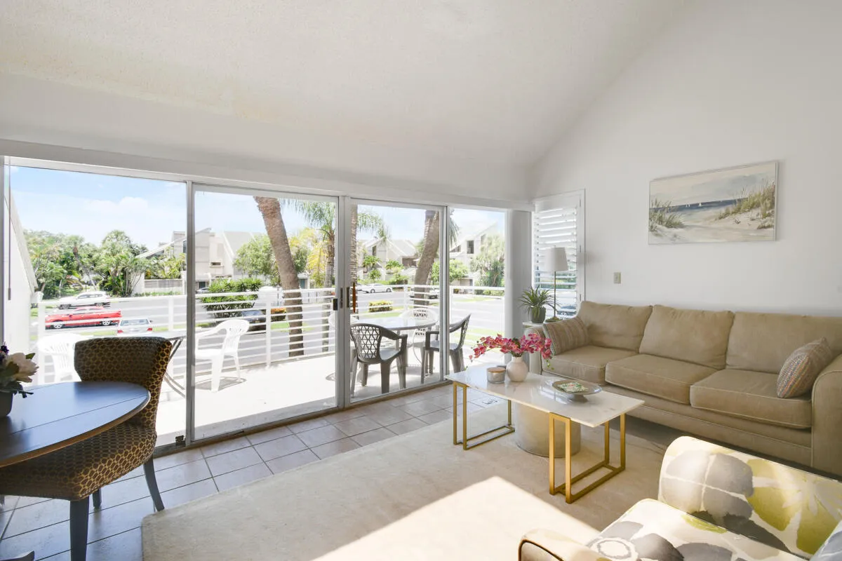 living room & balcony