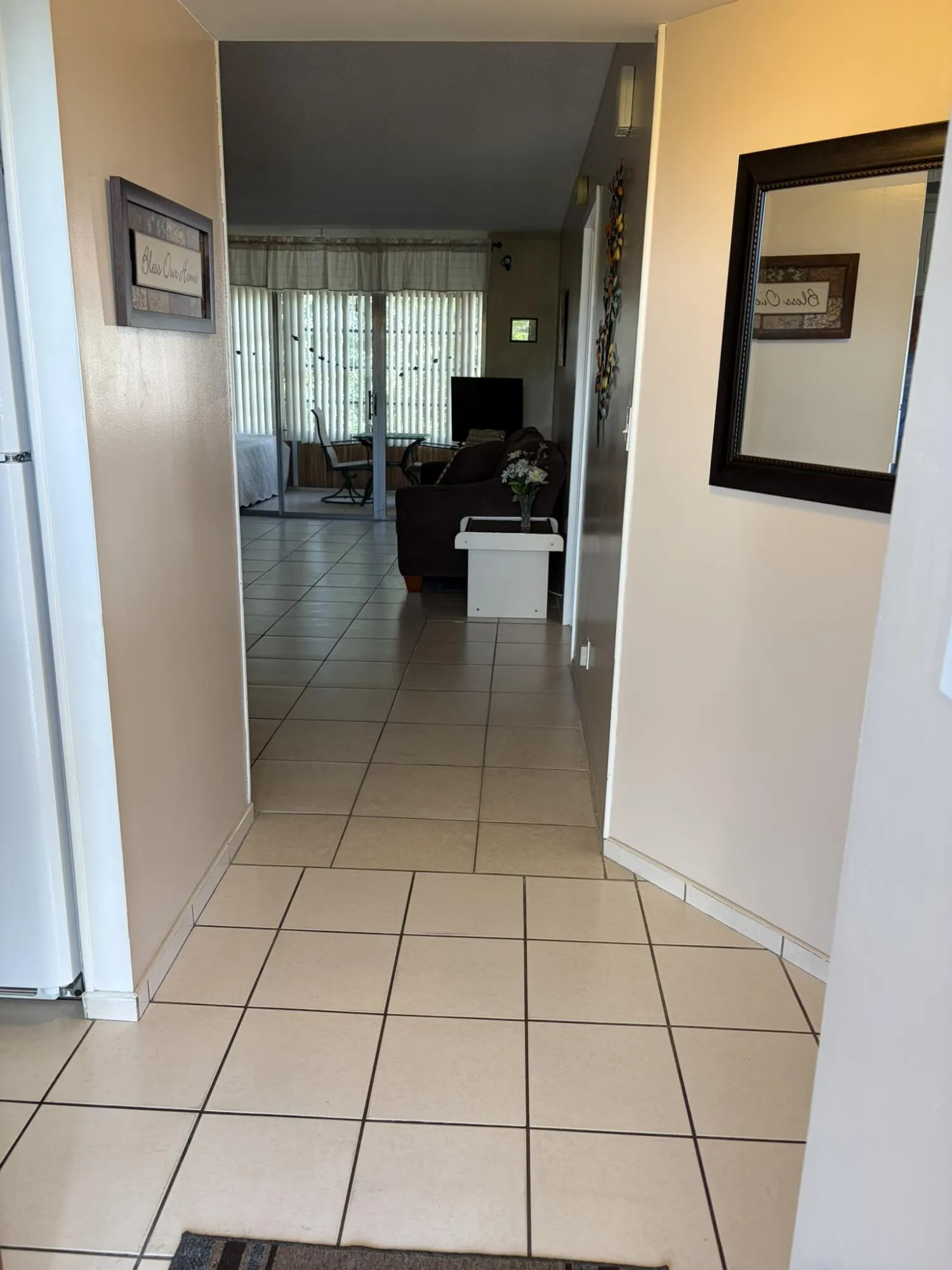 Front entrance to living room.